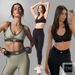 2025 5a womens quickdrying sports bra fashion high waist hip bralegging tummy tights breathable yoga fiess running set alosetly women clothes bra set suit