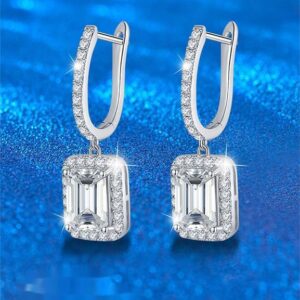 D-color Moissanite Teardrop Earrings