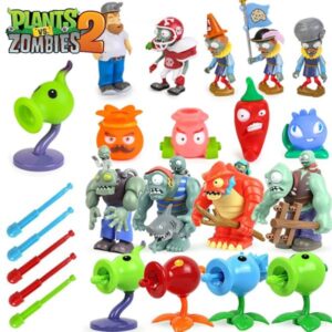 Plants Vs Zombies Toy set No Box Shadow Pea Crazy Dave AllStarZombie Game Character Ornaments Interactive Games For Kid Boy Gift