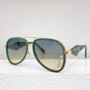 Brand Mens Designer Square Pilot Sunglasses PR186 Mens Designer Hollow Lens Design UV400 Protective Details Mirror Legs Inverted Triangle Design Top Quality