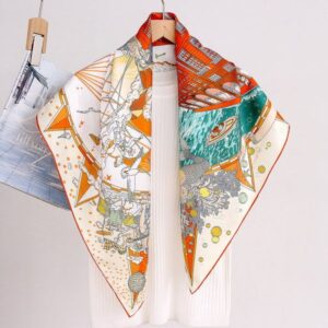 Cruise Party 90 Silk Twill 14 Momme Large Square Scarf –876617