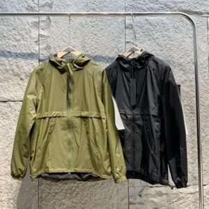 Mens Jacket Lapel Neck Windbreaker jacket coat Italian Nylon Embroidered badge Clothes Outerwear