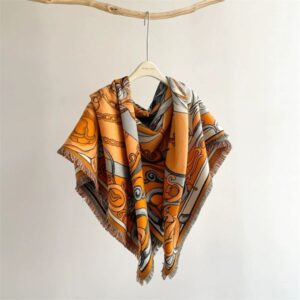 Cashmere square scarf for women in winter, new style, jacquard, warm and thick, travel outerwear, cape, cloak, office air-conditioning blanket