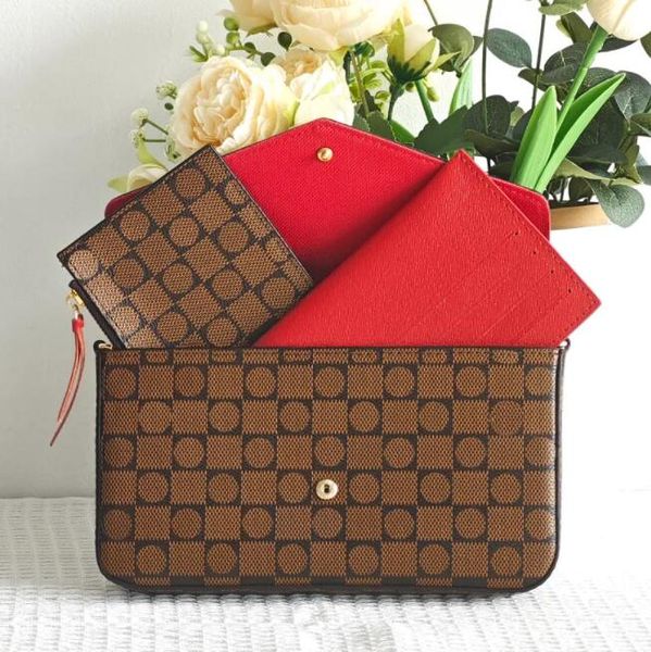 2025 Top Quality Cross body Tote Envelope Bag 3piece Multi Felicie Pochette Chain Bags Gym Women Men M61276 Messenger Luxury Designer Purse Brown