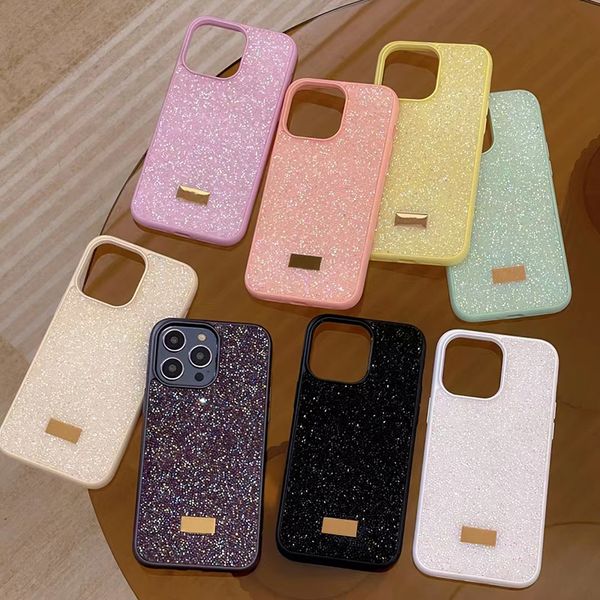 Bling Glitter Cases For Iphone 16 16promax 11 12 13 14 15 Plus Pro Max Phone Case Fashion Designer Plating Rhinestone Dia Soft Silicone Back Cover