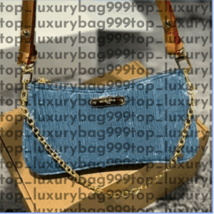2025 New Blue Denim Cowboy desinger bag with Old Flower Chain Single Shoulder Women's Crossbody Bag Multi Layer Handbag