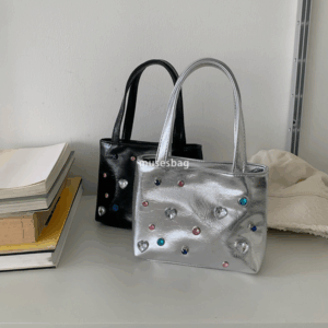 Small Handheld Water Diamond Bag for Women New Spicy Girl Style Crossbody Bag Tote Bag Instagram Silver Phone Bag Tide