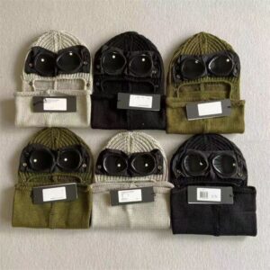 Designer two Lens Glasses Goggles Beanies Men Knitted Hats Skull Caps Outdoor Women Uniesex Winter Beanie Black Grey Bonnet gift