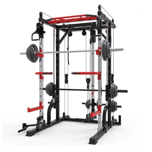 2025 Smith machine steel squat rack gantry frame fitness home comprehensive training device free squat bench press frame.
