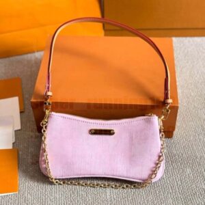 luxury pink designer bag shoulder bag pochette pink denim bag vintage crossbody bag women flower underarm bag mini print purse lady tote beach bag travel embossed