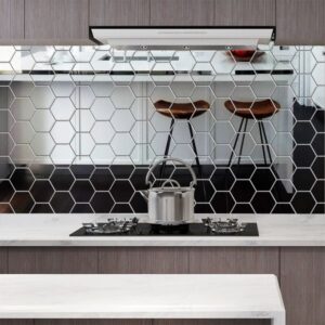 Wholesale Acrylic 3D Geometric Hexagonal Mirror Wall Wallpaper Sticker DIY With Adhesive Backing Removable Home Decoration