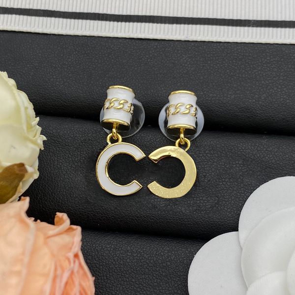 Luxury Colorful Rhinestone Earrings Crystal Gold Letter Earrings 18K Gold-Plated Earrings Jewelry Accessories