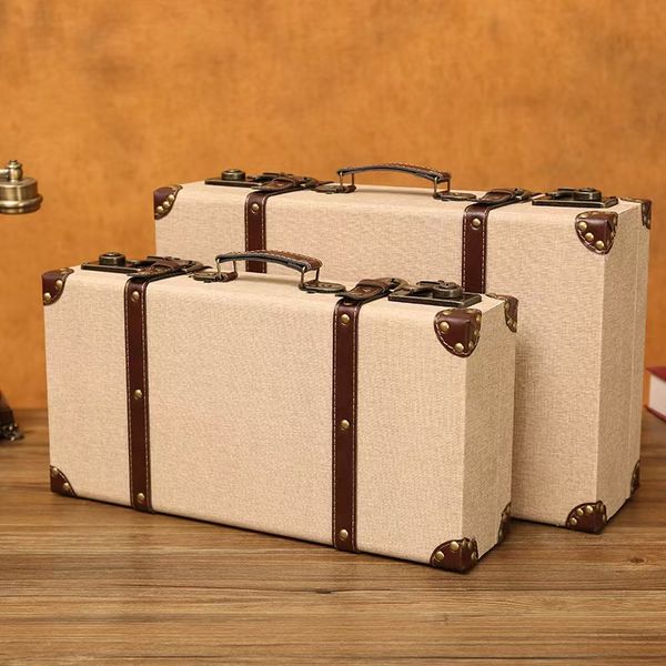 Vintage Wooden Suitcase. It serves as a household organizer, box, leather trimmed travel case, old - fashioned storage chest