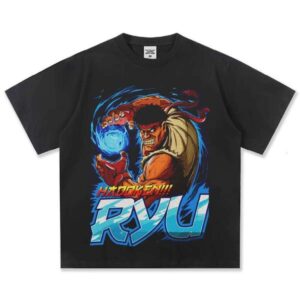 Summer New Fashion Printed 300g 100% Cotton Loose Short Sleeve T-Shirt