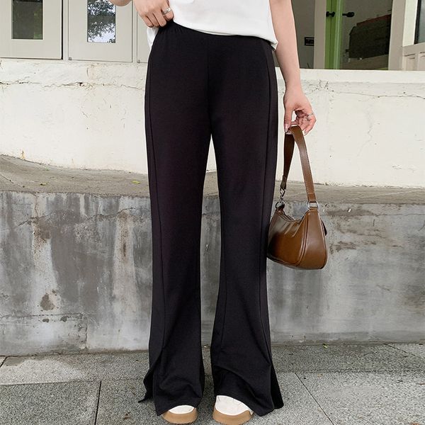 Plus size, 200 pounds mm pants, summer thin style with a slit and micro horn for slimming effect, high waisted pants 3045