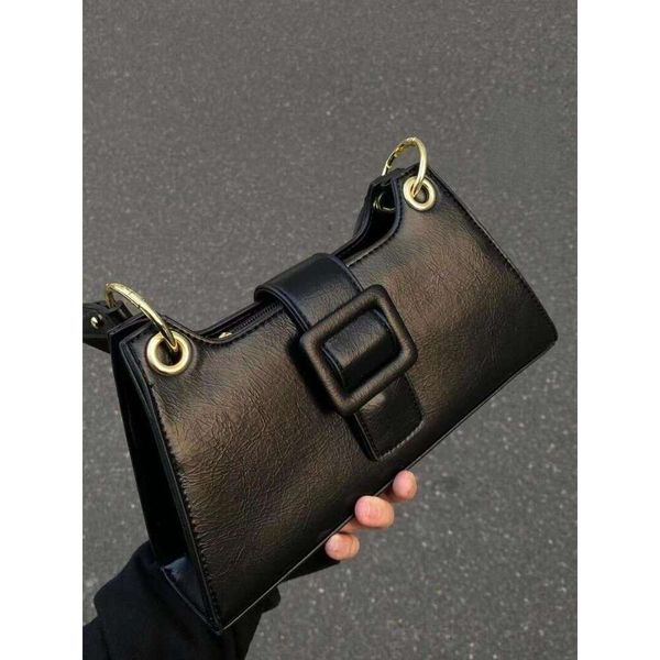 2025 new trendy high-end crossbody French western-style hand-held armpit simple and fashionable shoulder bag small square bag