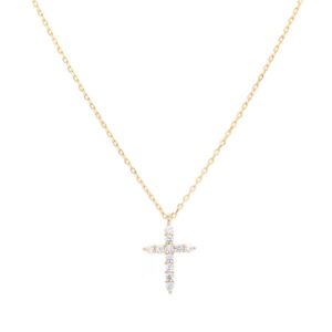 Hot sale new S925 sterling silver with diamonds zircon cross necklace European and American fashion belief hanging