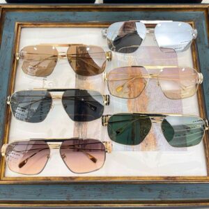 Hot Mens Designer Sunglasses 2269 Womens Casual Gold Metal Square frame thin edge design Dark polarized lens Retro Business sunglasses Top quality