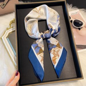 Luxury and sophisticated imitation silk scarf for summer, new style, classic design, pure silk square scarf, shawl, neck scarf for women