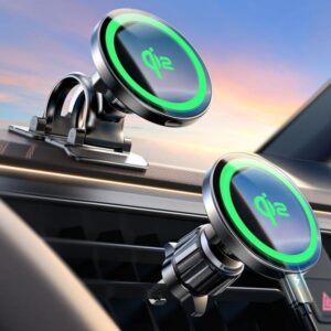 Qi2 15W MagSafe Car Charger Magnetic Wireless Fast Charging Mount for iPhone 16 Pro Max 15 14 13 12 Samsung Accessories136