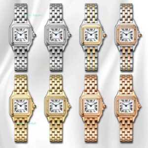 Fashion Designer Panthere watches men and women quartz movement watch diamond stainless steel Sapphire crystal square wristwatch battery gifts couple 9c