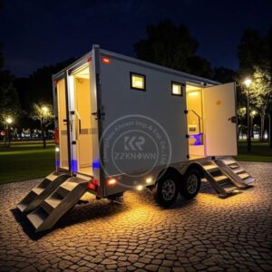 Hot Sale 4 Stalls Restroom Toilets with Shower Outdoor Bathroom Trailer Toilet Mobile Portable Toilet Trailer