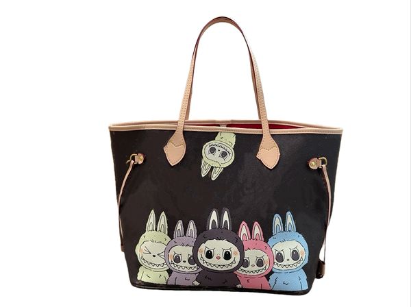 Designer Shopping bag labubu graffiti style simple and atmospheric