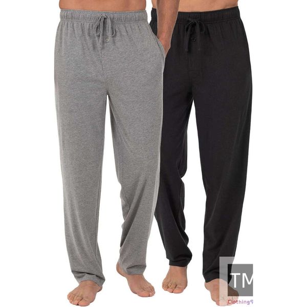 Men's Extended Sizes Jersey Knit Sleep Pama Lounge Pant (1 & 2 Packs)