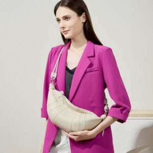 Top Layer Cowhide Croissant Genuine Leather Horn Niche Design Korean Saddle Fashion Versatile Shoulder Crossbody Bag