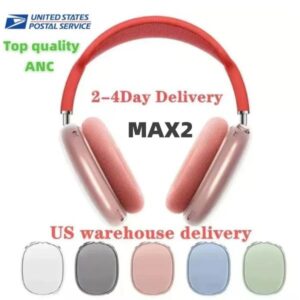 For AirpodsPro Max ANC Metal noise reduction bluetooth Headphone Accessories Transparent TPU Solid Silicone Waterproof Protective Pro 2 Headset Case