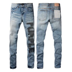 High Street Style Men's Skinny Jeans USA Quality Low Rise Blue Print Letters Fashion Repair Denim Pants Size 28-40