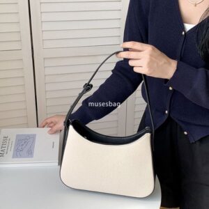 Urban minimalist splicing color contrast underarm bag niche design new Korean Instagram minimalist texture fashion bag women canvas one shoulder bag