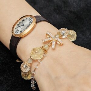 Natural Citrine Nine-Tailed Fox Attracts Wealth and Peach Blossom Bracelet