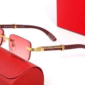 Designer Luxury Sunglasses for Women Mens Summer Style Anti-Ultraviolet Retro Shield Plate Square Carti Sun Glasses Frameless Fashion Eyeglasses with Original Box