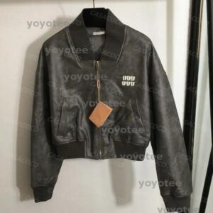 Winter Womens Jacket Designer Leather Biker Jacket For Women Luxury Suede Embroidered Windbreaker Trenchcoat For Woman BFD2503104