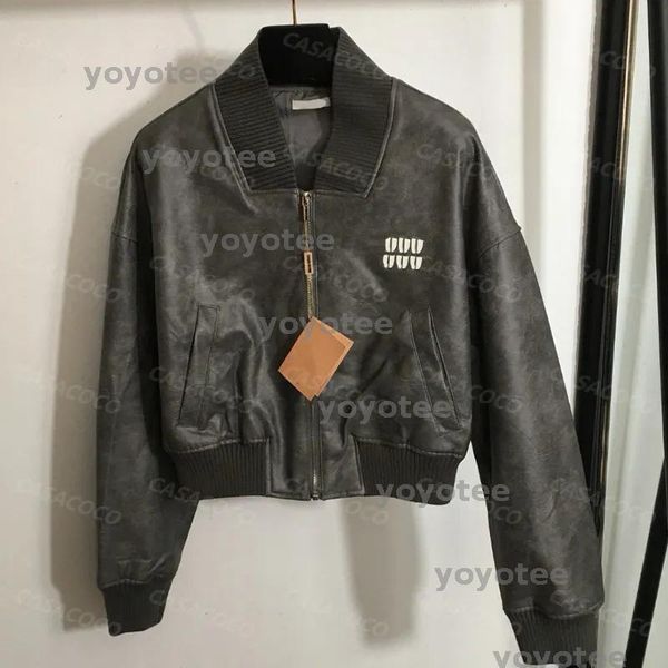 Winter Womens Jacket Designer Leather Biker Jacket For Women Luxury Suede Embroidered Windbreaker Trenchcoat For Woman BFD2503104