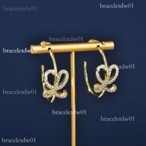 Loewebracelet Luxury Jewelry Studded Ear Jewelry High-end Simple Diamond Jewlery Designer For Women Luojia Earrings New Trendy Small Metal Texture Light Luxury