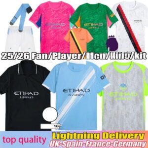 Soccer Jerseys man city kit shirt Erling Haaland jersey Rodrigo Kevin Rayan Cherki shirt Phil Foden Rayan Ait-Nouri Reijnders football Jerseys Kit man city 25 26 kids