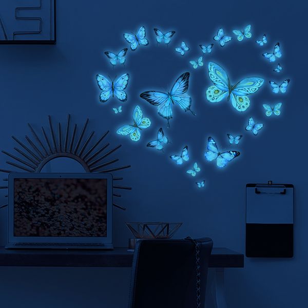 Wholesale Luminous Butterfly Wallpaper Living Room Bedroom Home Decoration Switch Wall Stickers Self Adhesive