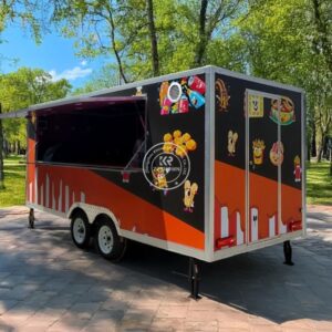NEW Customized Stainless Steel Fast Food Truck Hot Dog Pizza Coffee Ice Cream Mobile Food Trailer for Sale