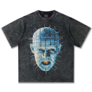 2025 Spring/Summer American Style New Direct Injection Print Vintage Washed Thick Cotton 300 Short Sleeve Knitted T-Shirt