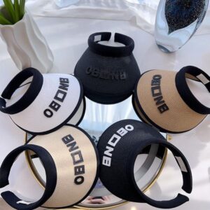 Summer Sun Hats Designer Beach Visors Women's Letter Cap Breath Bamboo Braid Headgear 5 Colors
