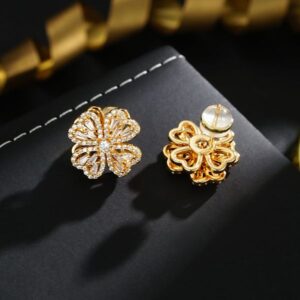 Natural freshwater pearls with diamonds, a unique design with a sophisticated feel, a smallish fashion-forward earplugs earring set.