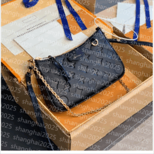 Designer Bag Women Easy Crossbody Shoulder Bags Chain Wallet Pouch On Strap Purse Embossed Letters Old Flower Handbags Floral Lady Embroidery Half Moon Bag #56