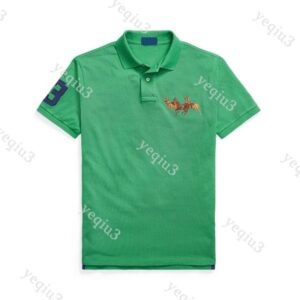 Men Polo Shirt Designer Retro Vintage Small Horse Embroidered Lapel Neck Classic Fit Short Sleeve Casual Summer Wear, Elegant Gentleman Polo Shirt