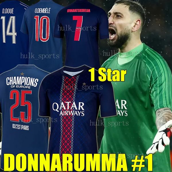 4XL Paris 4th O.DEMBELE Soccer Jerseys 24/25 goalkeeper D.DOUE BARCOLA KVARATSKHELIA JOAO NEVES VITINHA MARQUINHO HAKIMI DONNARUMMA men kids kit