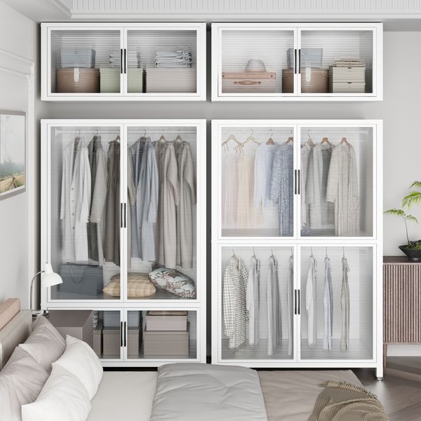 Wholesale Wardrobe Cabinet closet wardrobe Freestanding Wardrobe Armoire Closet Cabinet with Hanging Rod & Shelves Bedroom