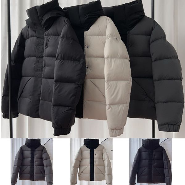 Mens Down Luxury Designer Embroidered Hooded Down Jacket Maya Black Warrior Must Mask Wind Jacket