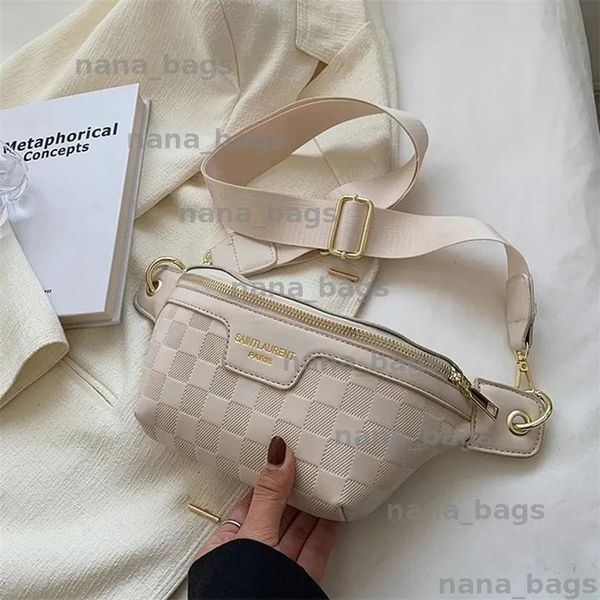 Women Waist Packs Wide Strap Crossbody Chest Bag Female Elegant Plaid PU Leather Fanny Pack Ladies Stylish Fanny Pack BFG25022610