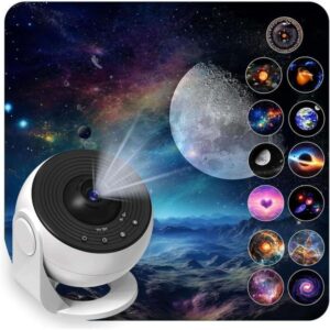 Home Upgrade Planetarium LED Space Galaxy Lamp Room Decor for Kids Adults Planet Discs Moon Nebula Night Light Star Projector with Timer Bedroom